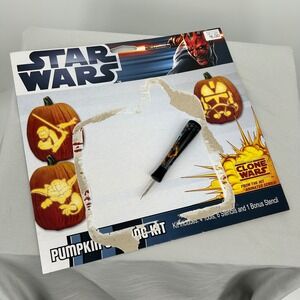 Star Wars‎ Pumpkin Carving Kit Clone Wars Stencils Tools Bonus